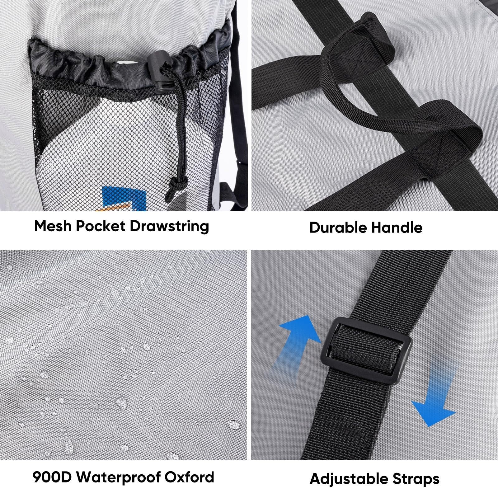 120L Large Laundry Backpack Bag - Durable Oxford Fabric, Shoulder Straps & Mesh4