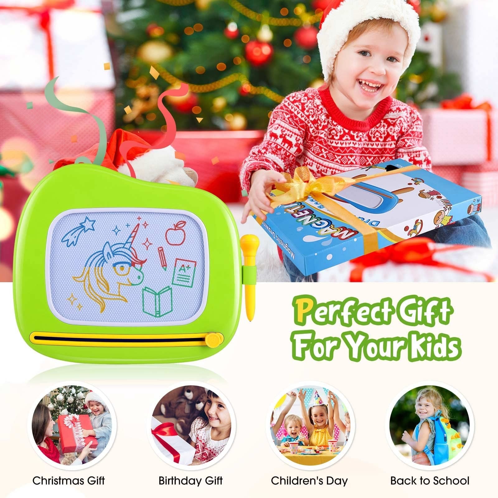 Magnetic Drawing Doodle Board for Toddlers 1-3 Years - Educational Learning Toy,3