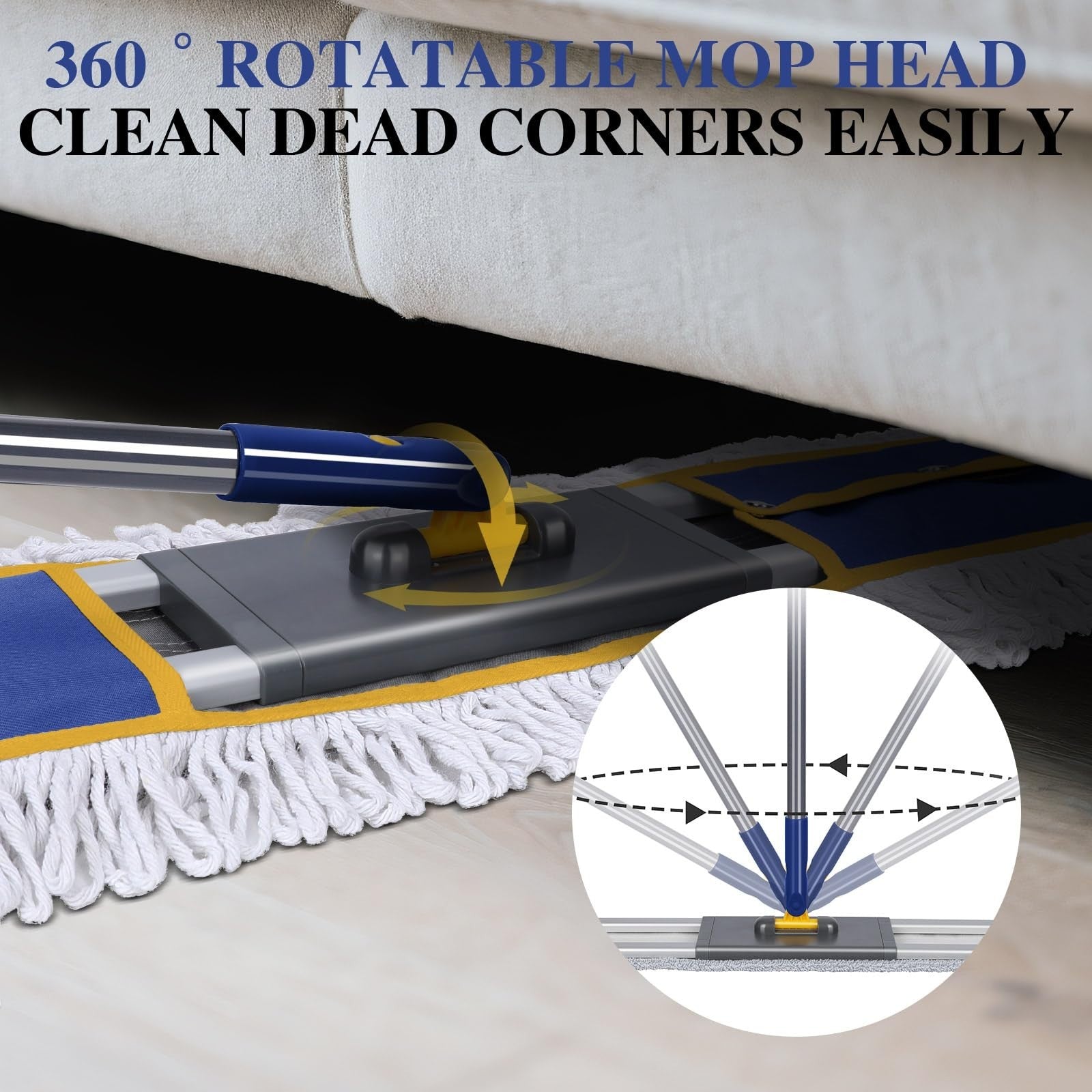 36" Commercial Microfiber Dust Mop - Large Floor Cleaning Tool, Heavy Duty3