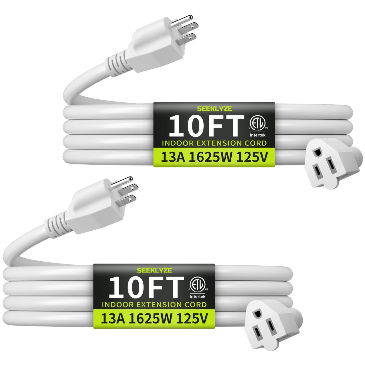 10FT 16/3 White Extension Cord (2 Pack)   Indoor Use for Appliances & Electronic1