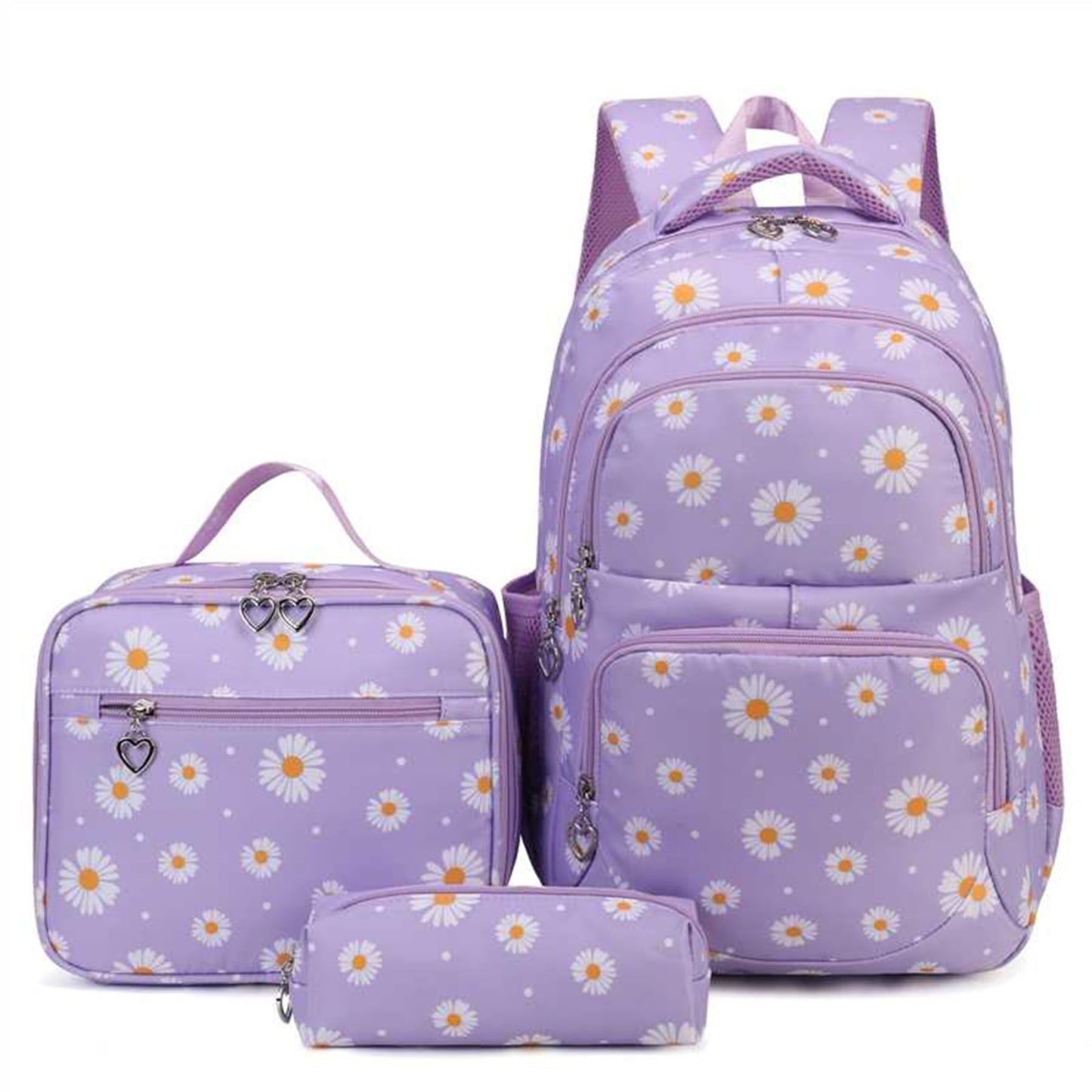 Daisy Printed Girls Backpack Set   3PC with Lunch Box & Pencil Case, Lightweight1