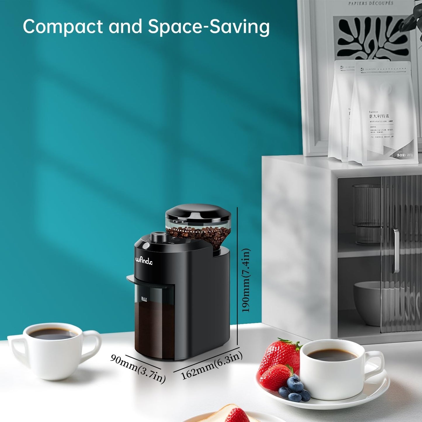 Electric Burr Coffee Grinder   28 Adjustable Grind Settings for 12 Cups   Profes4