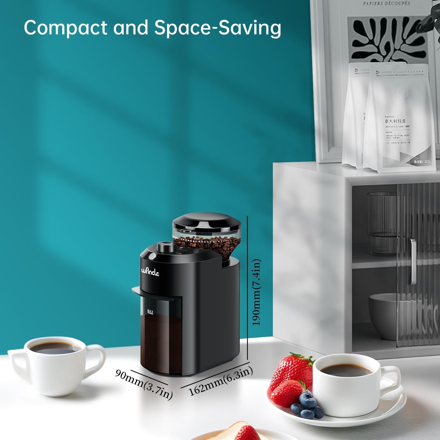 Electric Burr Coffee Grinder   28 Adjustable Grind Settings for 12 Cups   Profes4