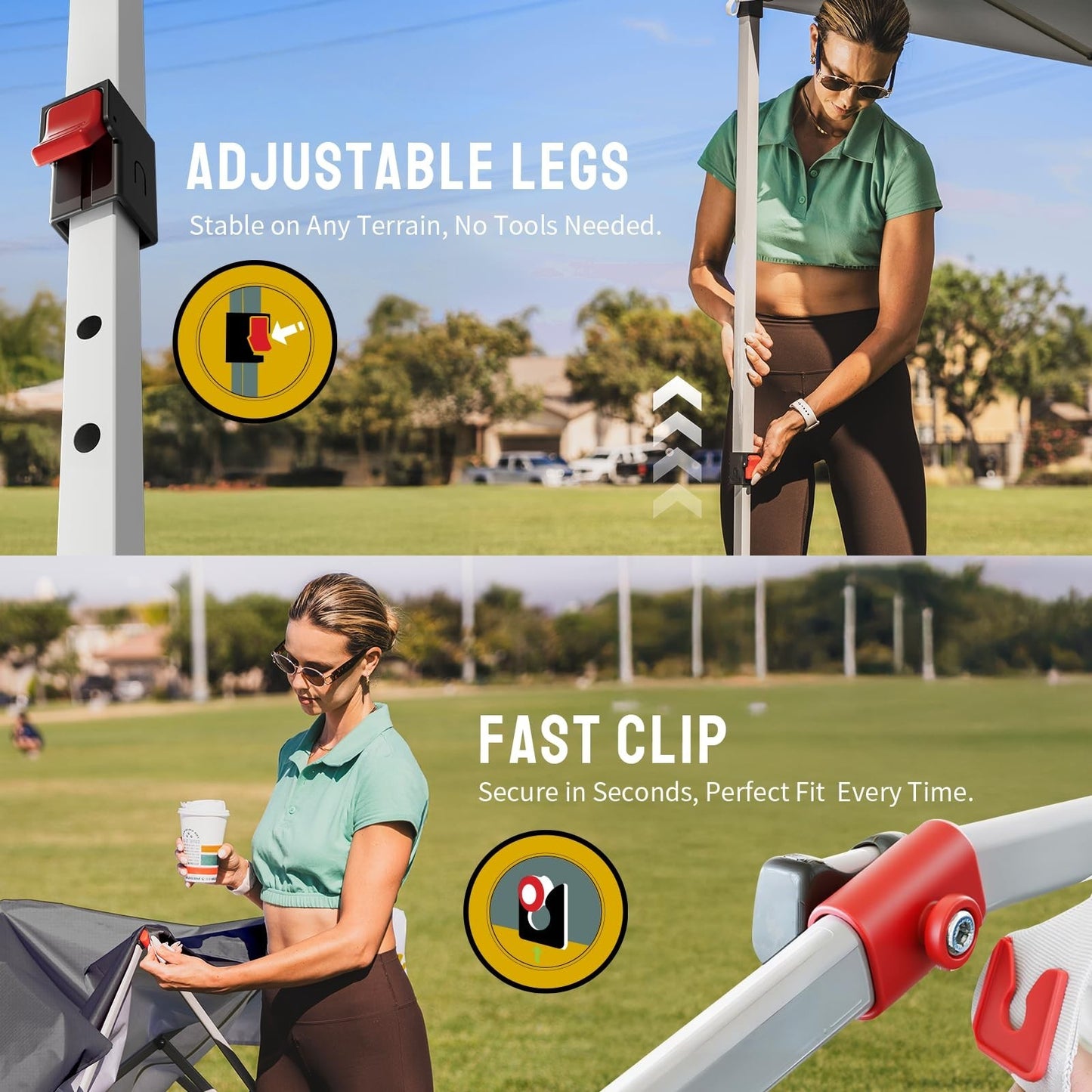 10x10 Pop Up Canopy Tent   Easy Setup, Patented CenterLok, Sun Shade for Events,3