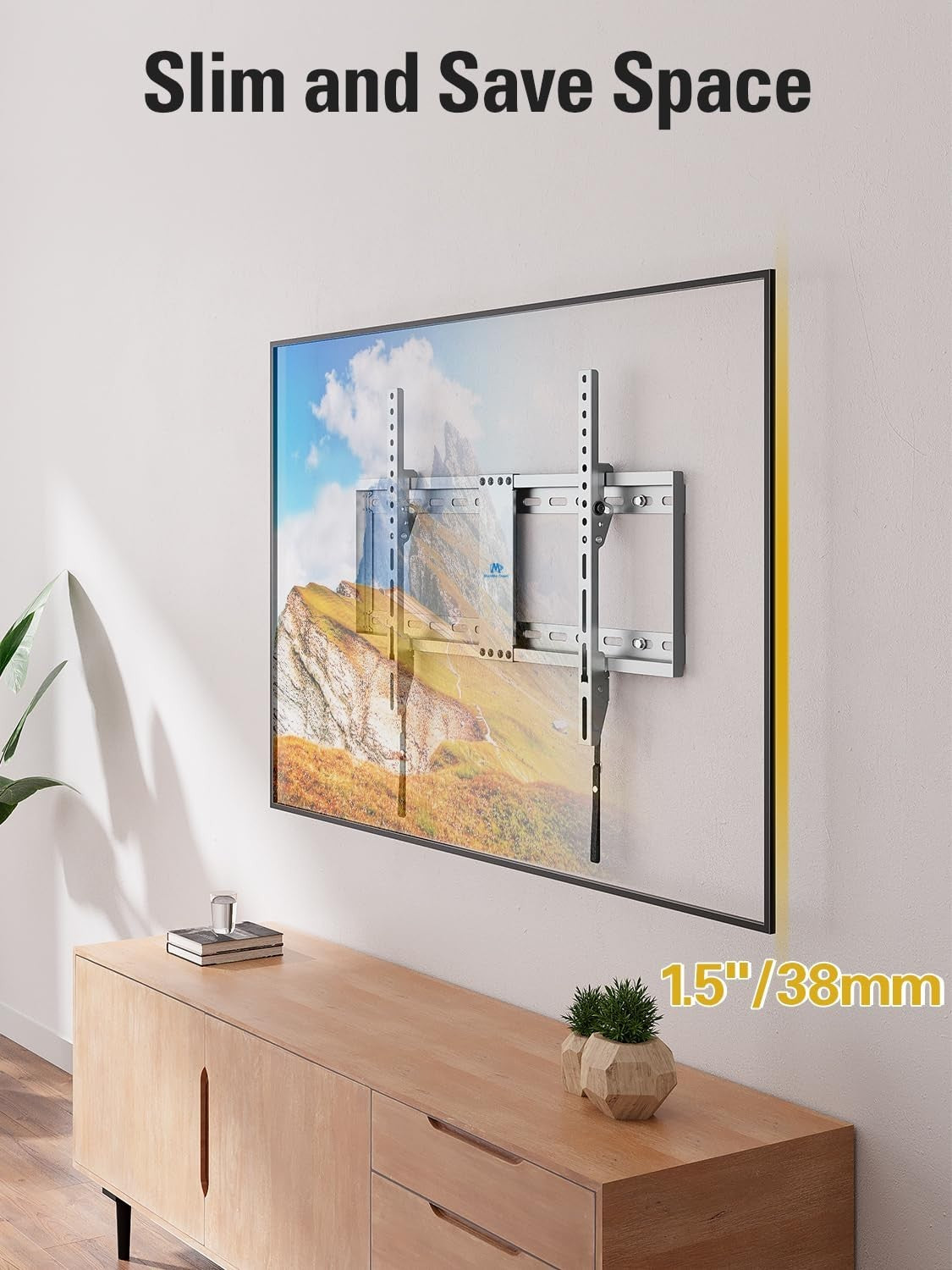 Universal Tilt TV Wall Mount for 37 75" TVs, Low Profile, Max VESA 600x400mm, 133