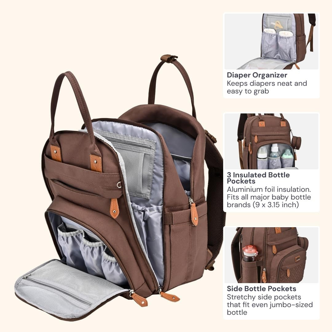 Multi Functional Water Resistant Diaper Bag Backpack   Baby Travel Tote, Changin4