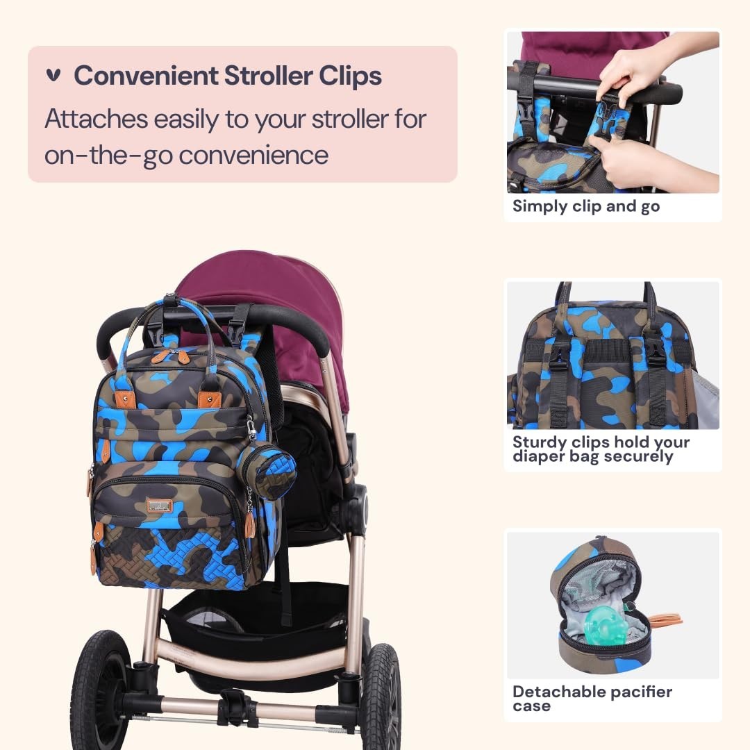 Multi Function Water Resistant Diaper Bag Backpack   Baby Travel Tote, Changing6