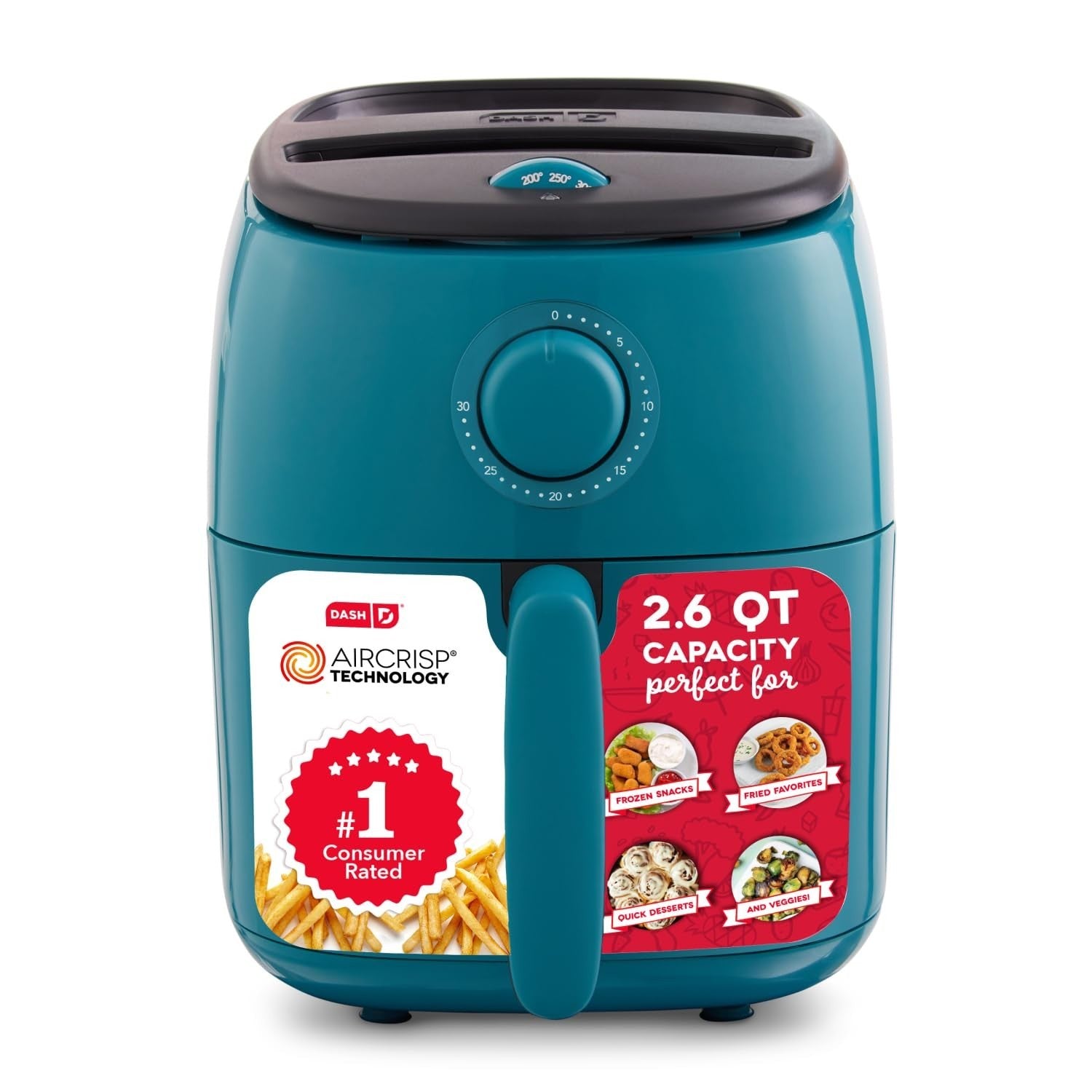 Compact Air Fryer with Adjustable Temperature - 2.6 Qt Nonstick Basket, Auto Shu0