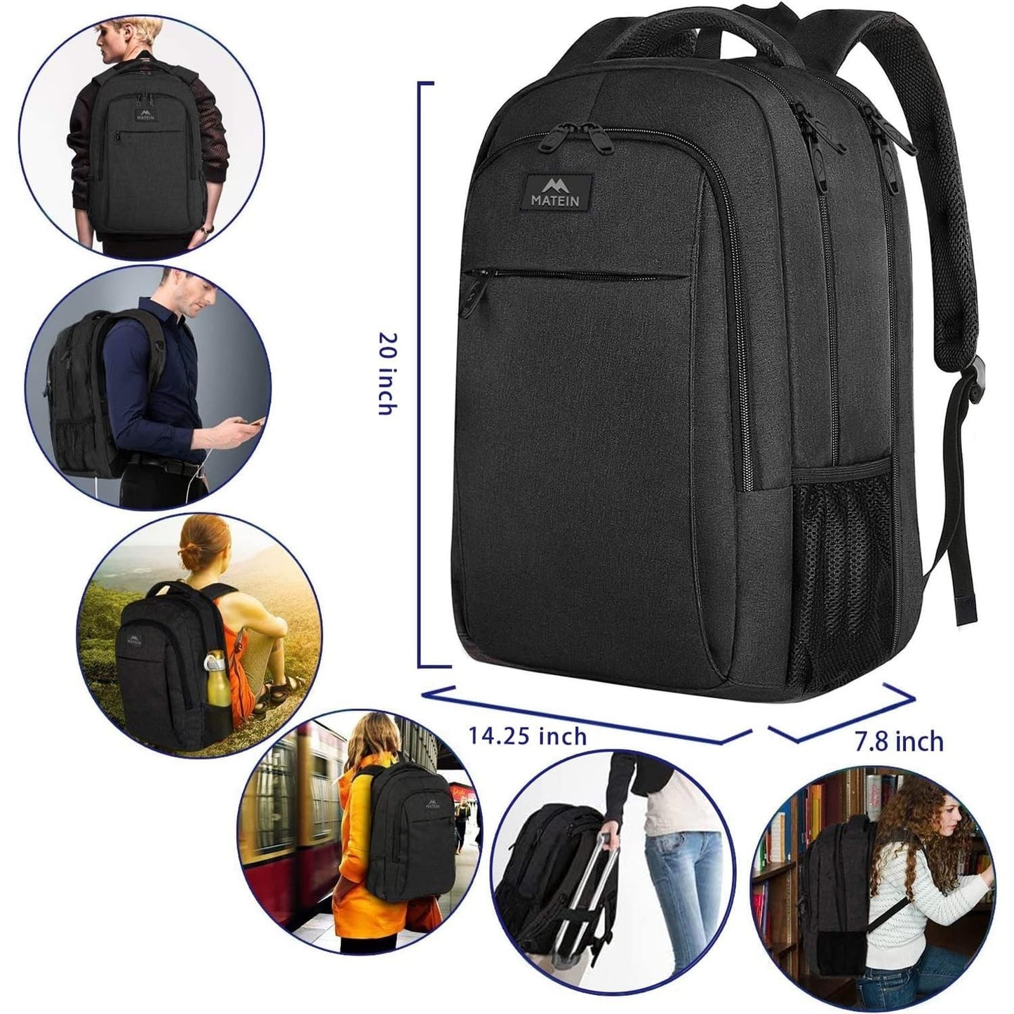 Extra Large 18" TSA Friendly Laptop Backpack, Travel Bag with Multiple Pockets4