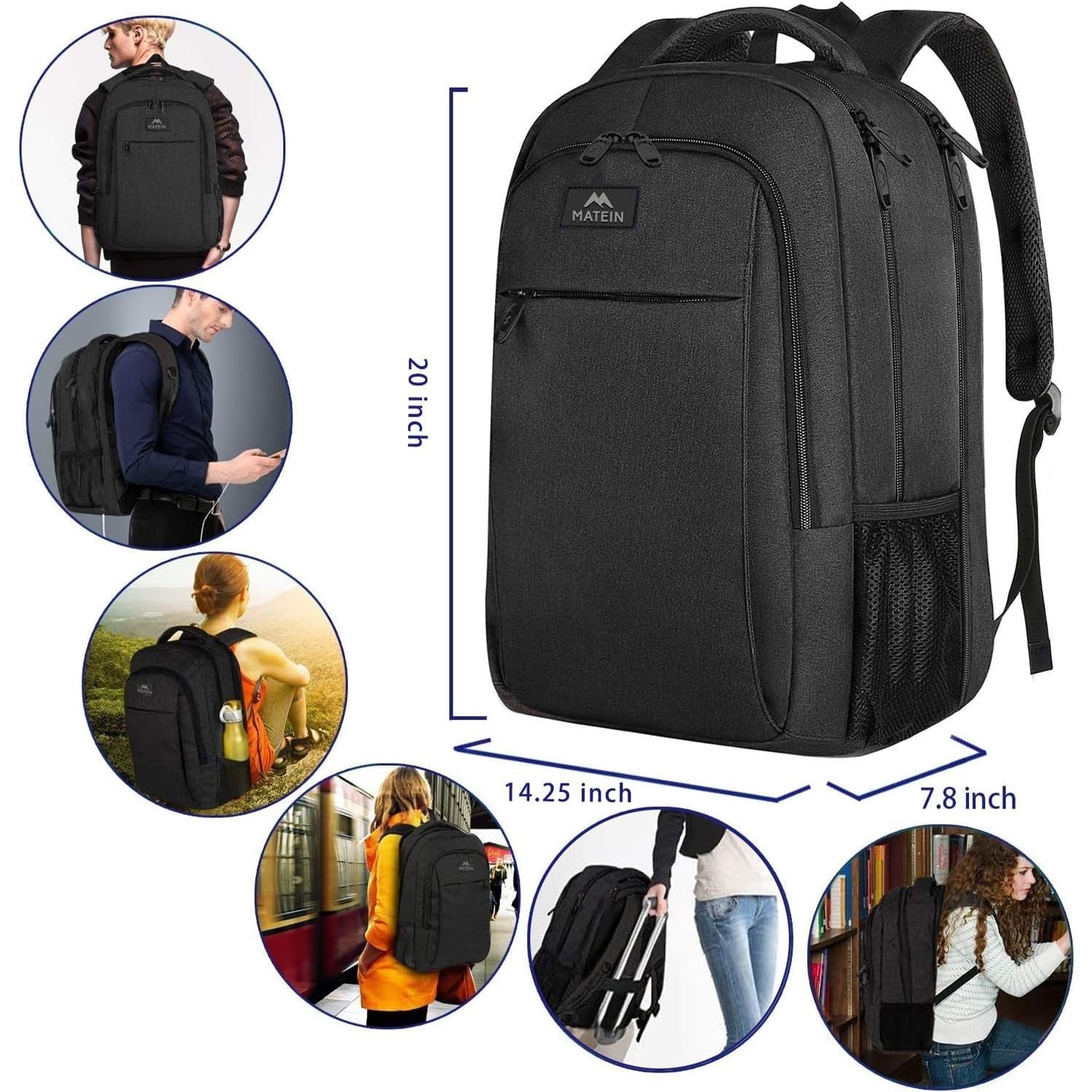 Extra Large 18" TSA Friendly Laptop Backpack, Travel Bag with Multiple Pockets4