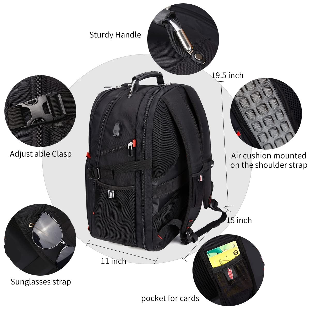 Extra Large Travel Laptop Backpack for 17" Laptops, Business & School, Flight Ap4