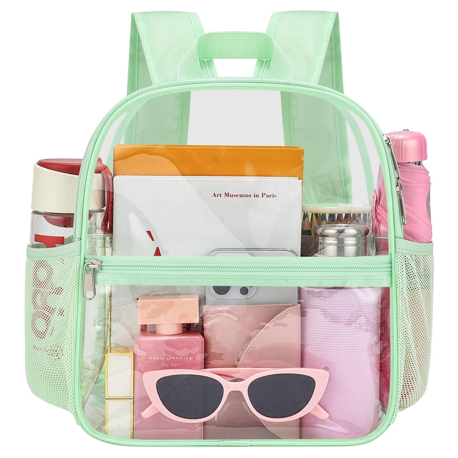 Clear Stadium Backpack 12x11x6" | Waterproof Game Day Bag with 2 Side Pockets4