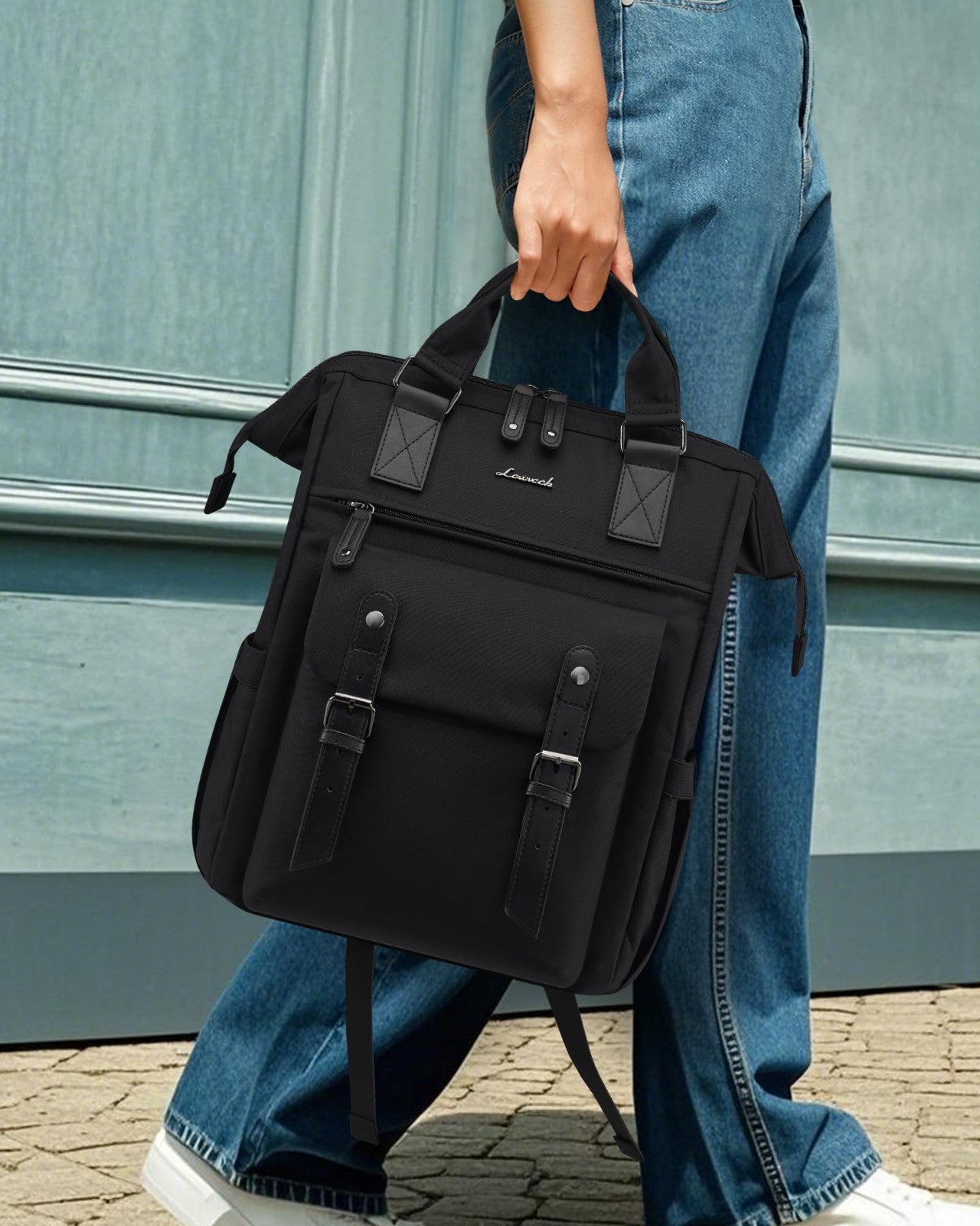 Stylish Waterproof Laptop Backpack for Women, 15.6" Travel Bag with Tumbler Hold2