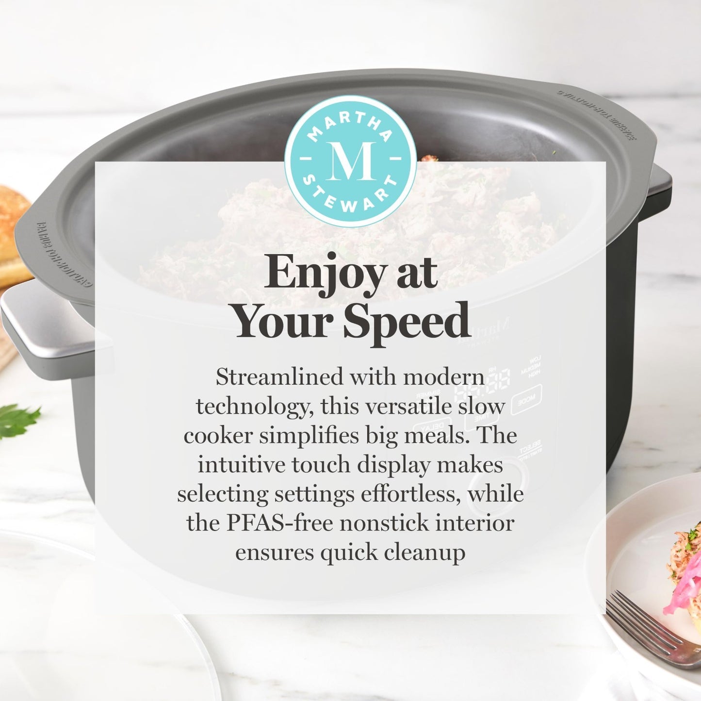 Programmable 8 QT Slow Cooker with Timer, 3 Heat Settings, Nonstick Ceramic Croc10