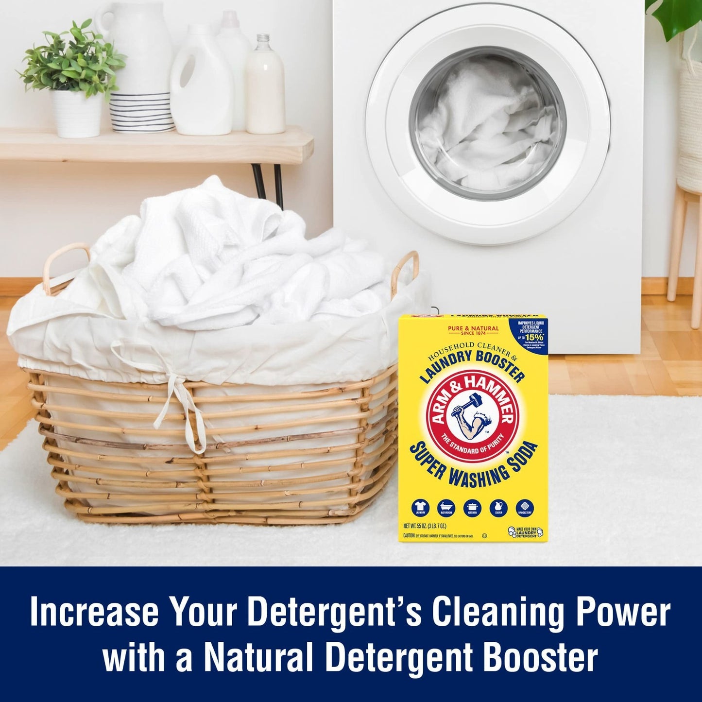 Super Washing Soda for Laundry, Stain Remover, Odor Eliminator, 3 lb Box4