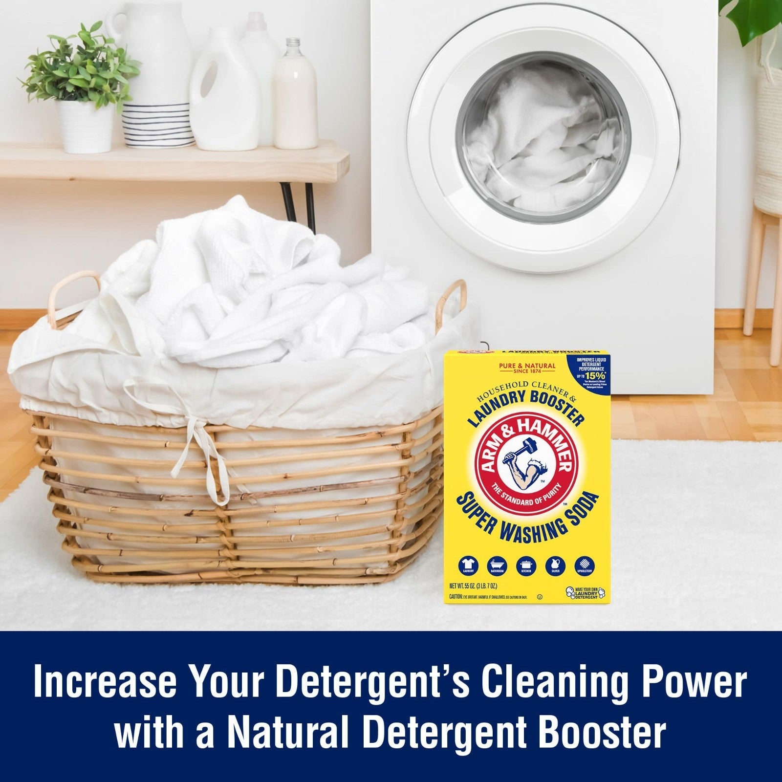 Super Washing Soda for Laundry, Stain Remover, Odor Eliminator, 3 lb Box4