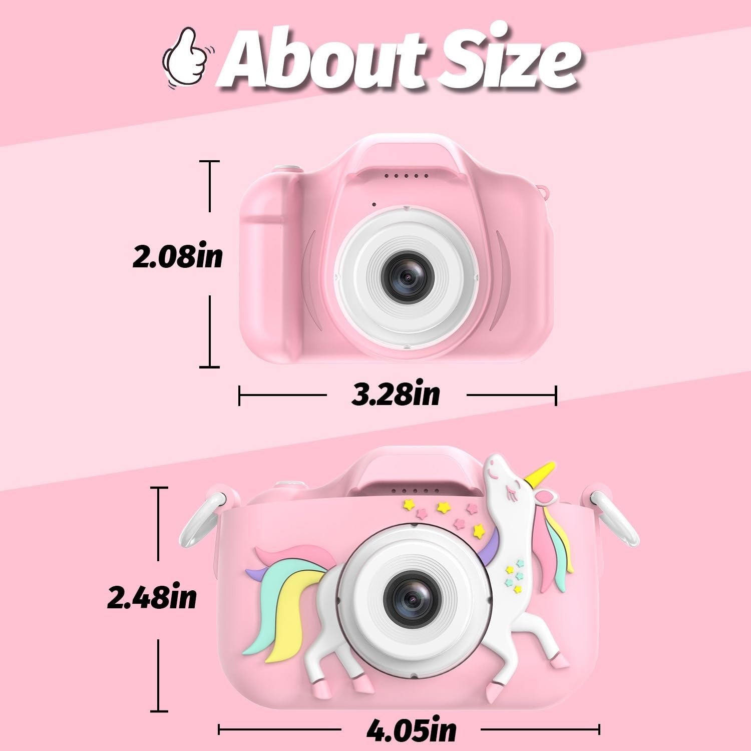 Kids Digital Camera for 3 8 Year Olds, Cartoon Soft Cover, Video Camcorder Gift2