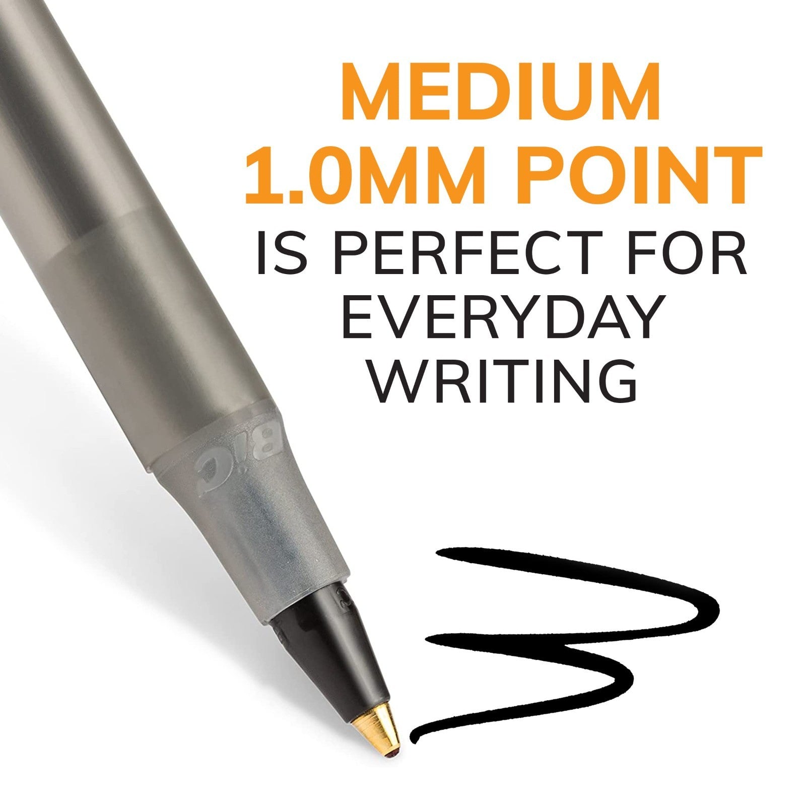 60 Count Black Ballpoint Pens, Medium Point 1.0mm, Comfortable Grip, Pack of 25
