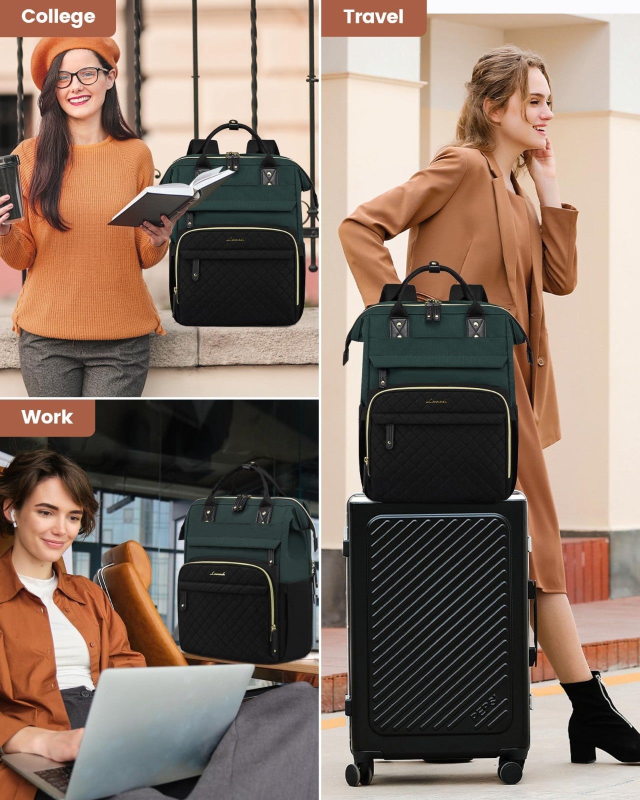 Waterproof 15.6" Laptop Backpack for Women   Travel, Work, College, Nurse Bag8