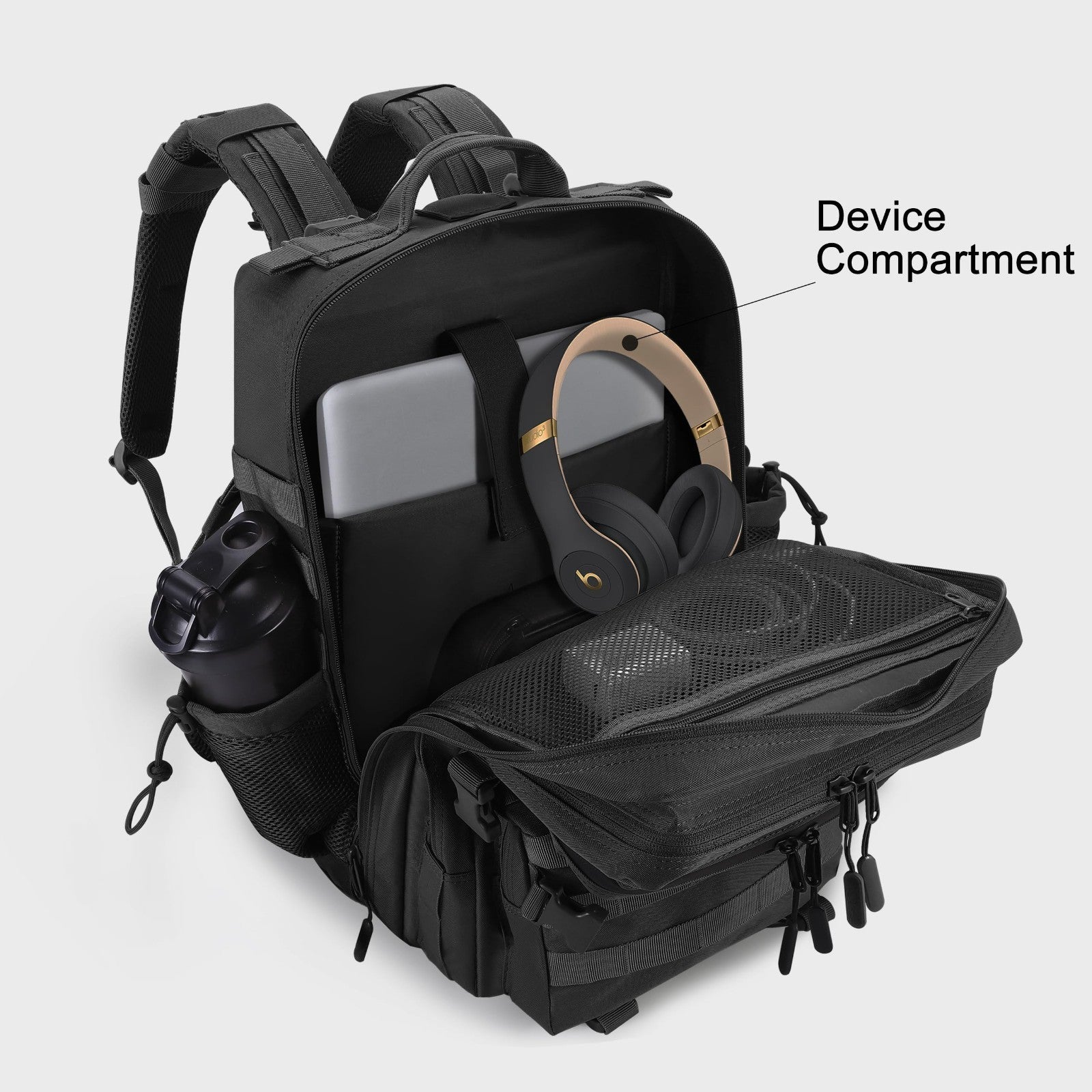 45L Military Tactical Backpack, 3 Day Assault Pack, Large Rucksack with Shoe Com5