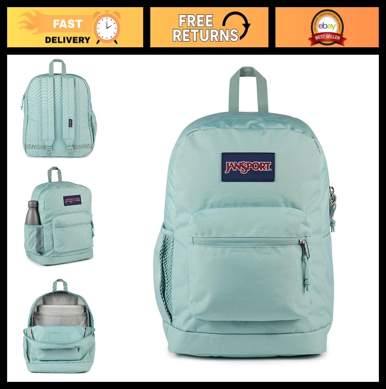 26L Cross Town Plus Backpack, Faded Sage   Stylish, Durable, Lightweight School0