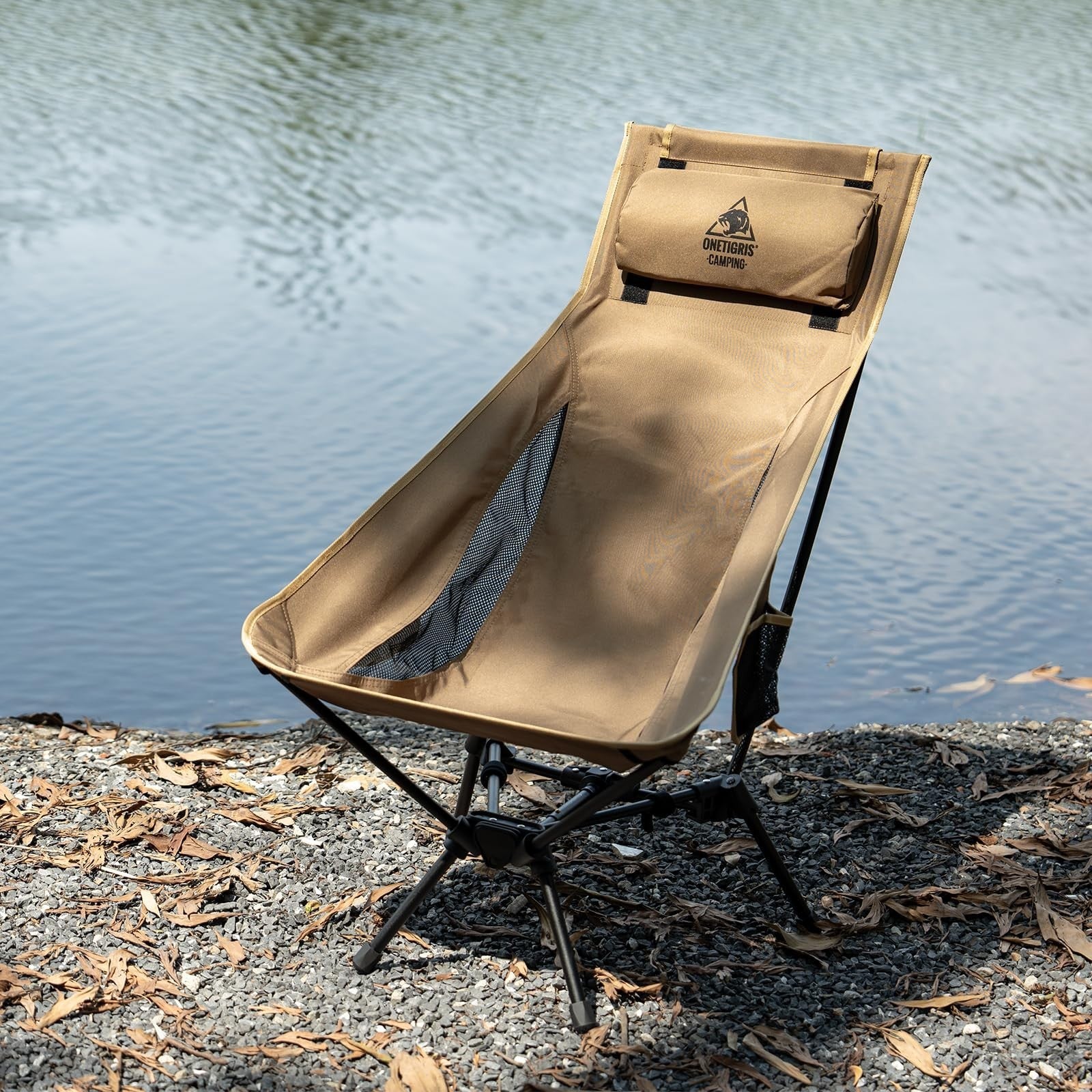 Comfortable High Back Folding Camping Chair with Pillow, Widened Seat Design7