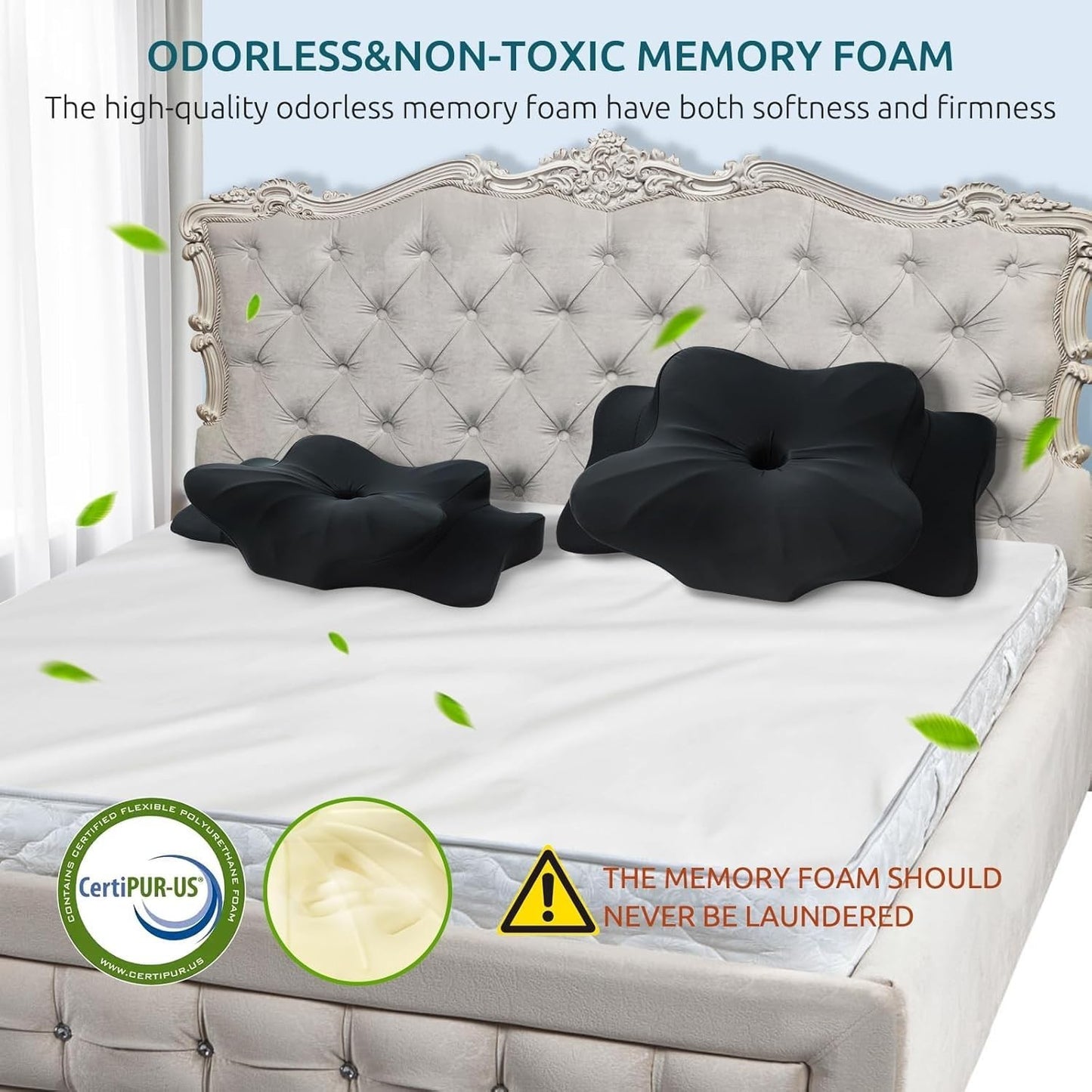 Cervical Memory Foam Pillow for Neck & Shoulder Pain Relief, Cooling Ergonomic S7