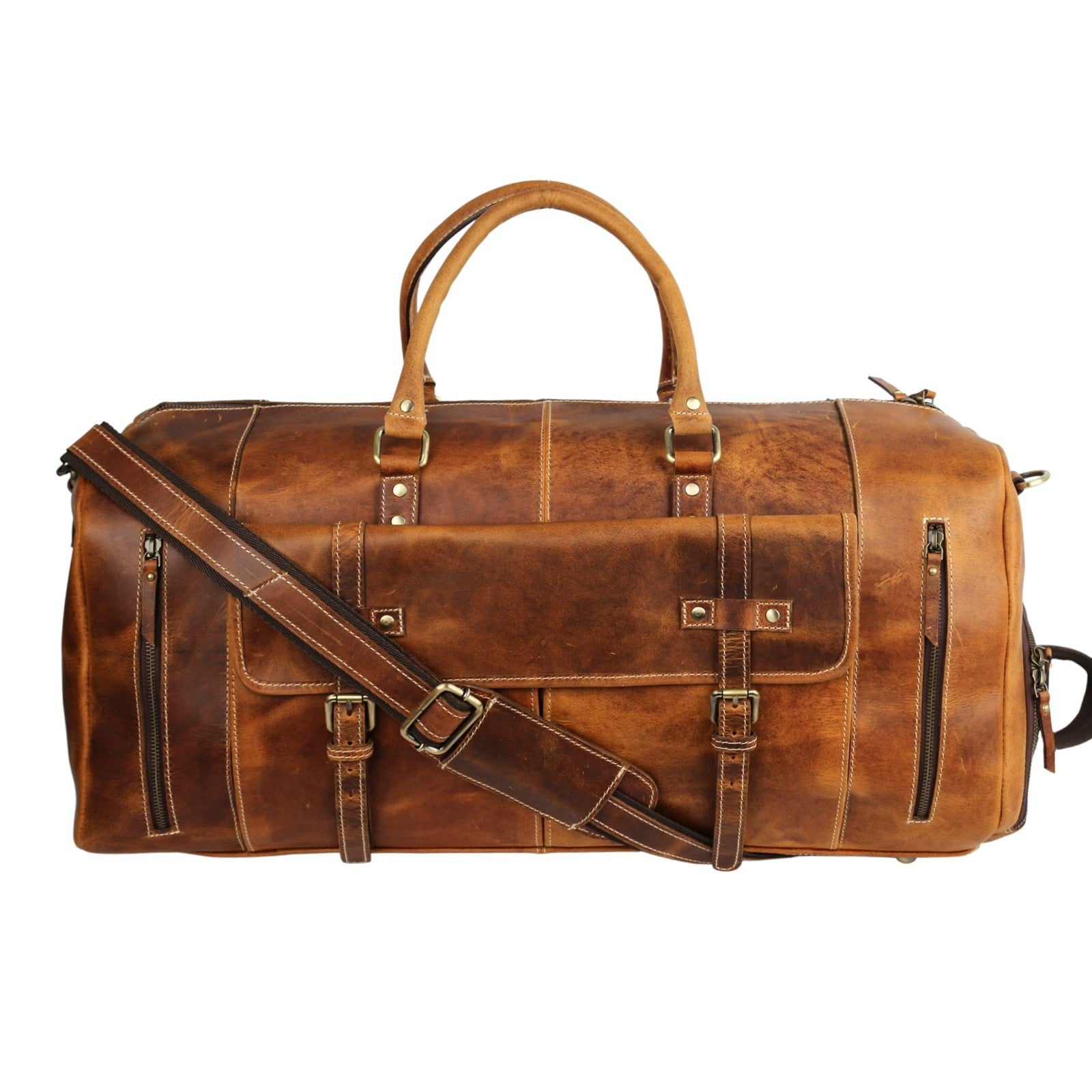 Leather Duffle Bag for Travel, Overnight & Weekend - Unisex Gym Holdall3