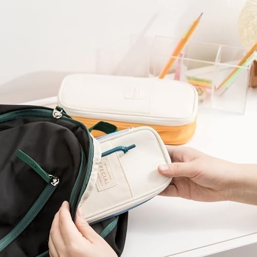 Large Storage Pencil Case   Zippered Pen Bag, Big Capacity Pouch Organizer for O9