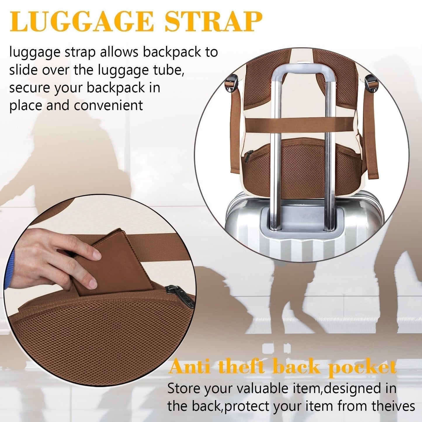15.6" Travel Laptop Backpack, Cute Anti Theft Slim Design, Sturdy & Stylish Bag5