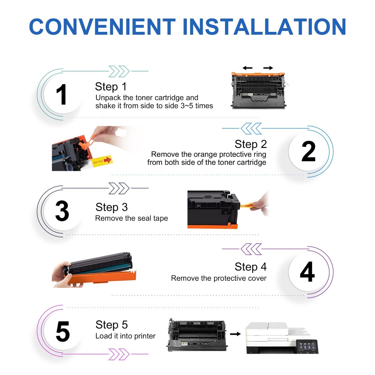 2 Pack Compatible Black Toner Cartridges CF237A for Enterprise M607n M608dn M6094