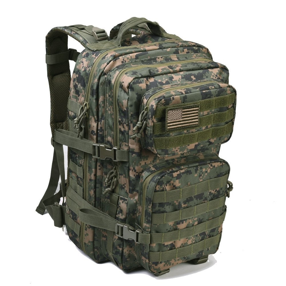 Large Military Tactical Backpack   3 Day Assault Pack, Molle Bag, Woodland Camo2