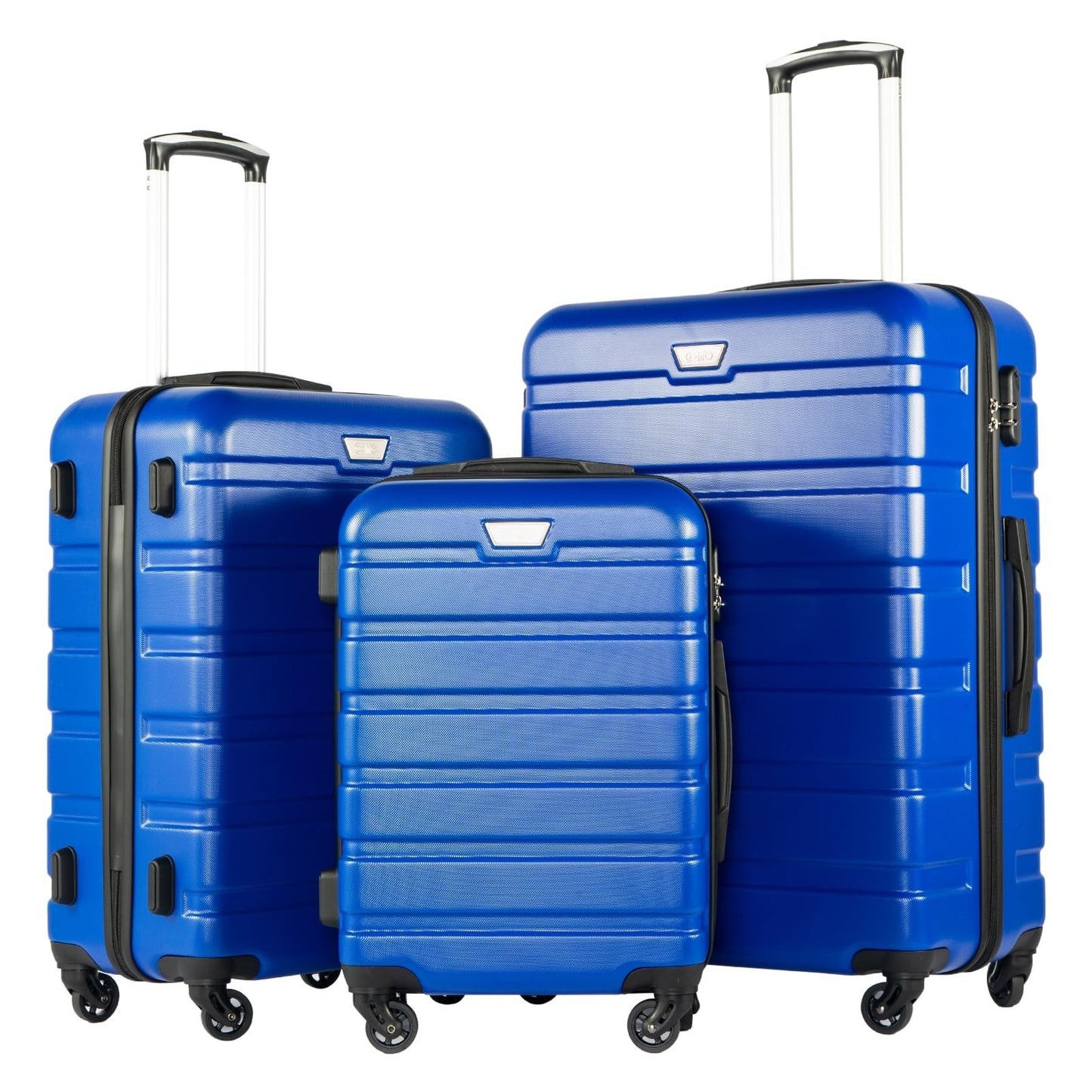 Lightweight Durable Hardshell Luggage Set, 3-Piece Suitcase with 360° Spinner Wh1