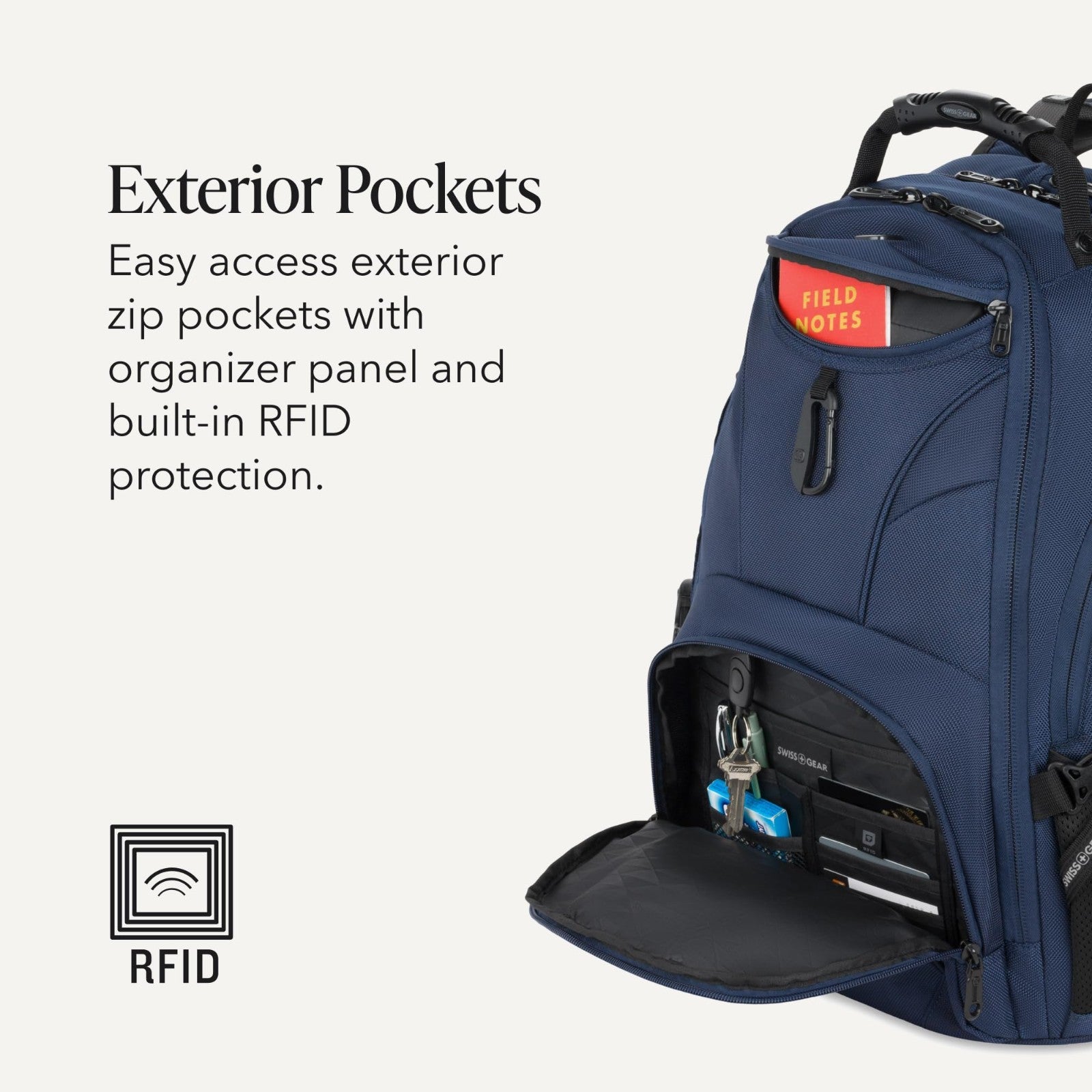 TSA Friendly 17 Inch Laptop Backpack, RFID Protection, Lay Flat Design, Black, 32