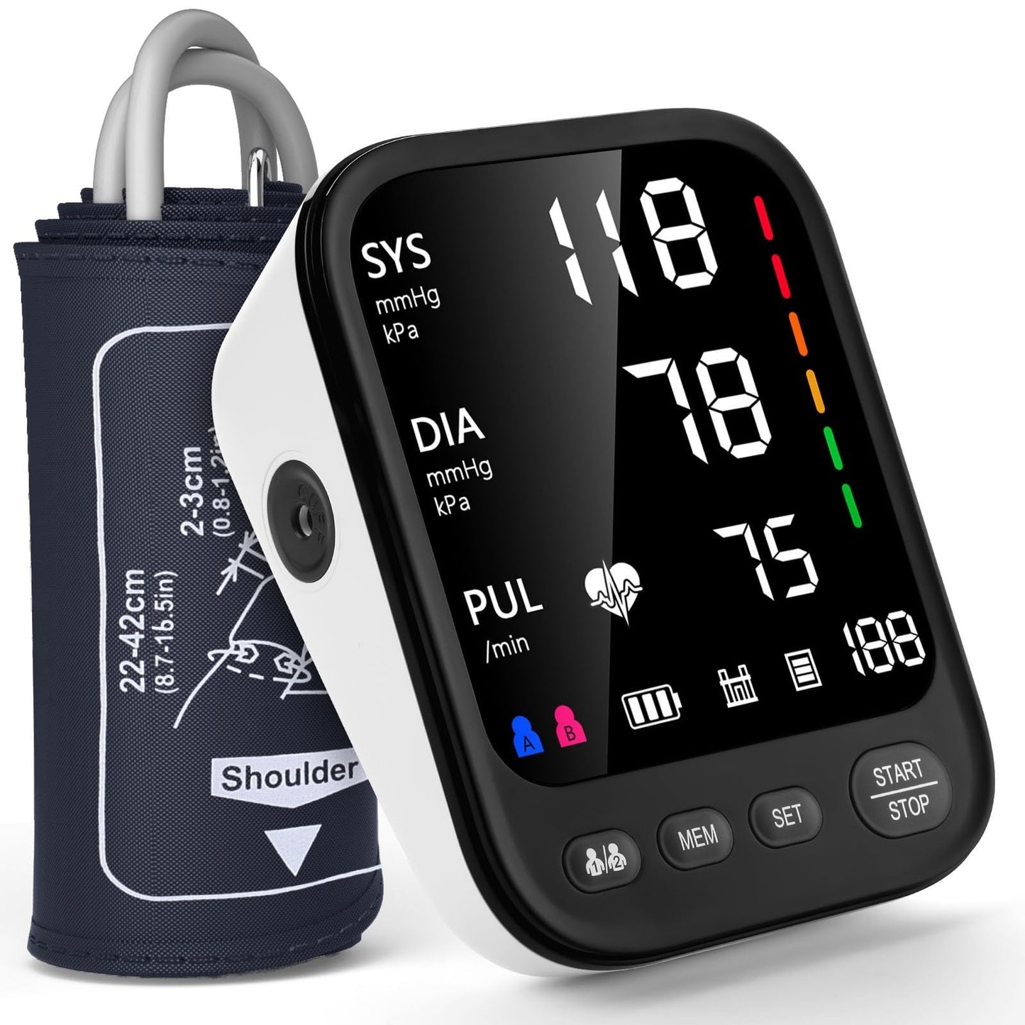 Automatic Upper Arm Blood Pressure Monitor, Large Cuff 9 17", Backlit Screen, Ar1