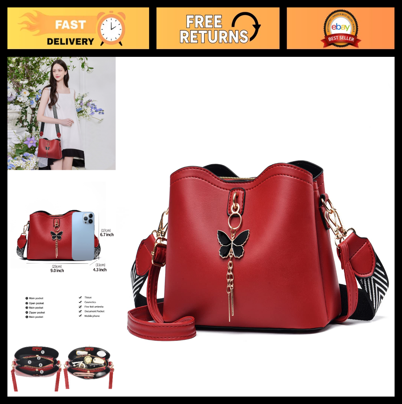 Stylish Lightweight Crossbody Bag for Women & Teens - Fashionable Handbag Purse0