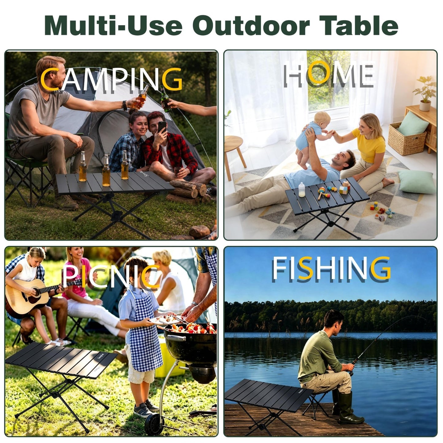 Portable Folding Camping Table - Lightweight Aluminum Beach Table with Carry Bag6