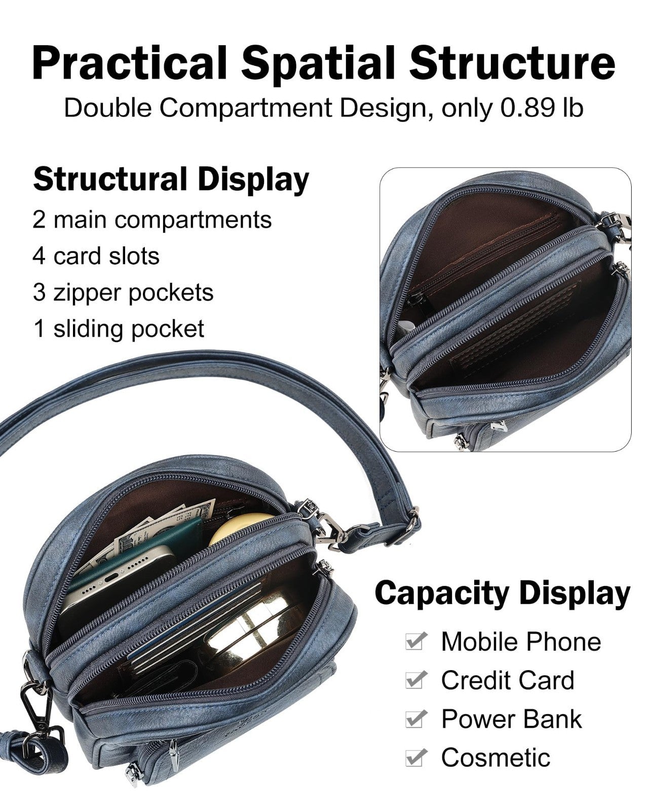 Small Crossbody Purses for Women, RFID Anti-Theft Bag with 4 Card Slots4