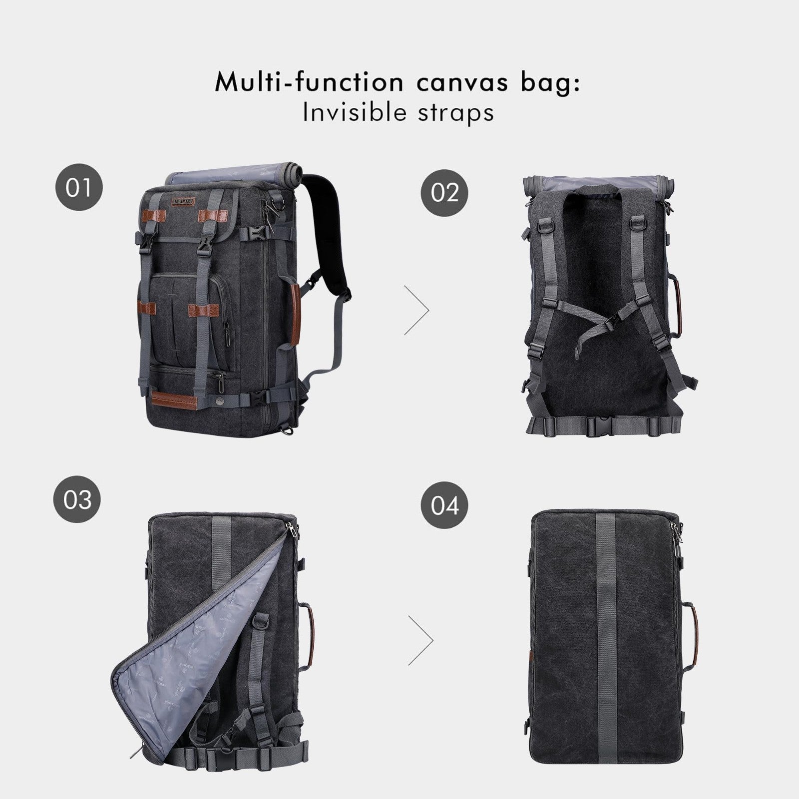 Vintage Canvas Travel Backpack for Men, Stylish Laptop Bag, Durable & Spacious3