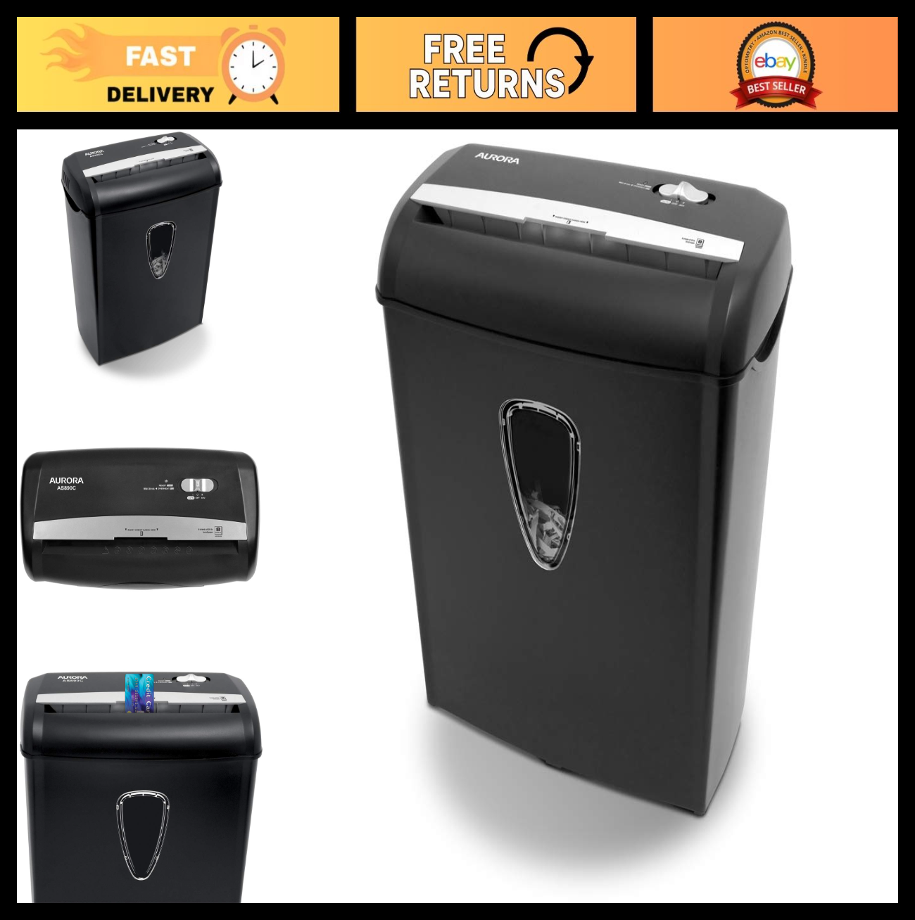 8 Sheet Cross Cut Paper & Credit Card Shredder with Waste Basket   Secure & Comp0