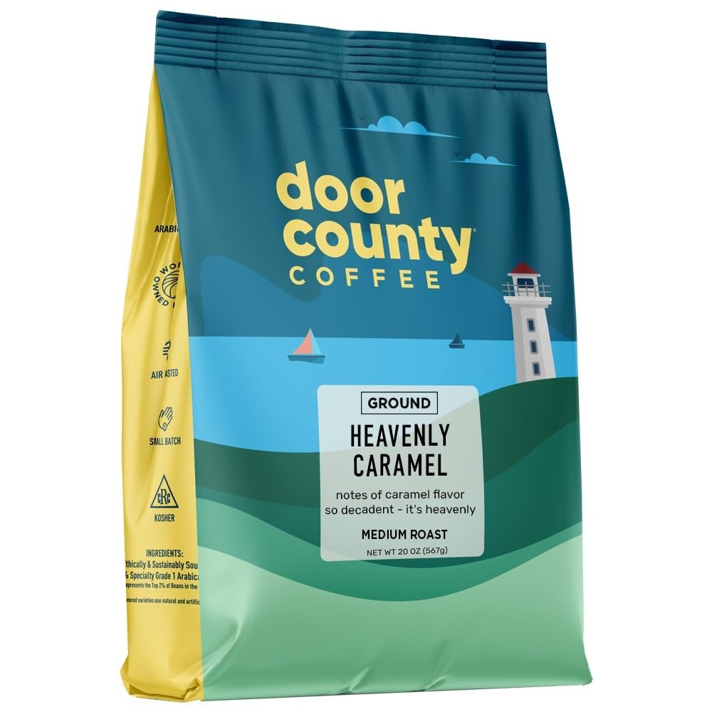 Heavenly Caramel Ground Coffee 20oz Bag | Medium Roast, 100% Arabica, Sweet & Bu1