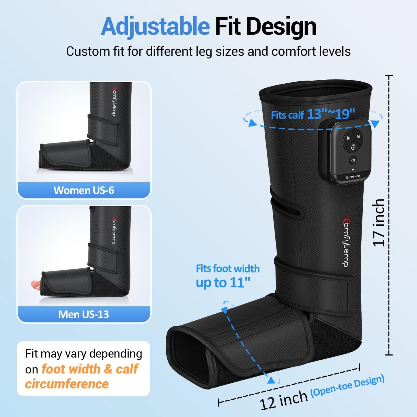 Portable Cordless Leg Massager for Circulation & Pain Relief - Foot & Calf Compr3