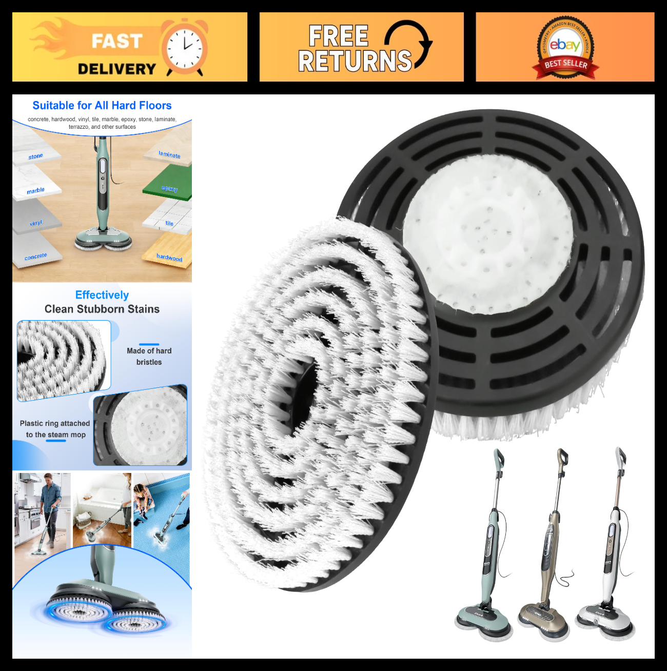 2 Pack Upgraded Replacement Steamer Pads for Shark Steam Mop - Deep Clean Floors0