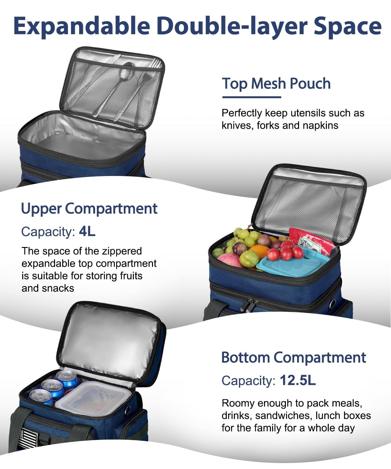 Tactical Insulated Lunch Bag - Large Expandable Cooler for Work, Camping, Leakpr3