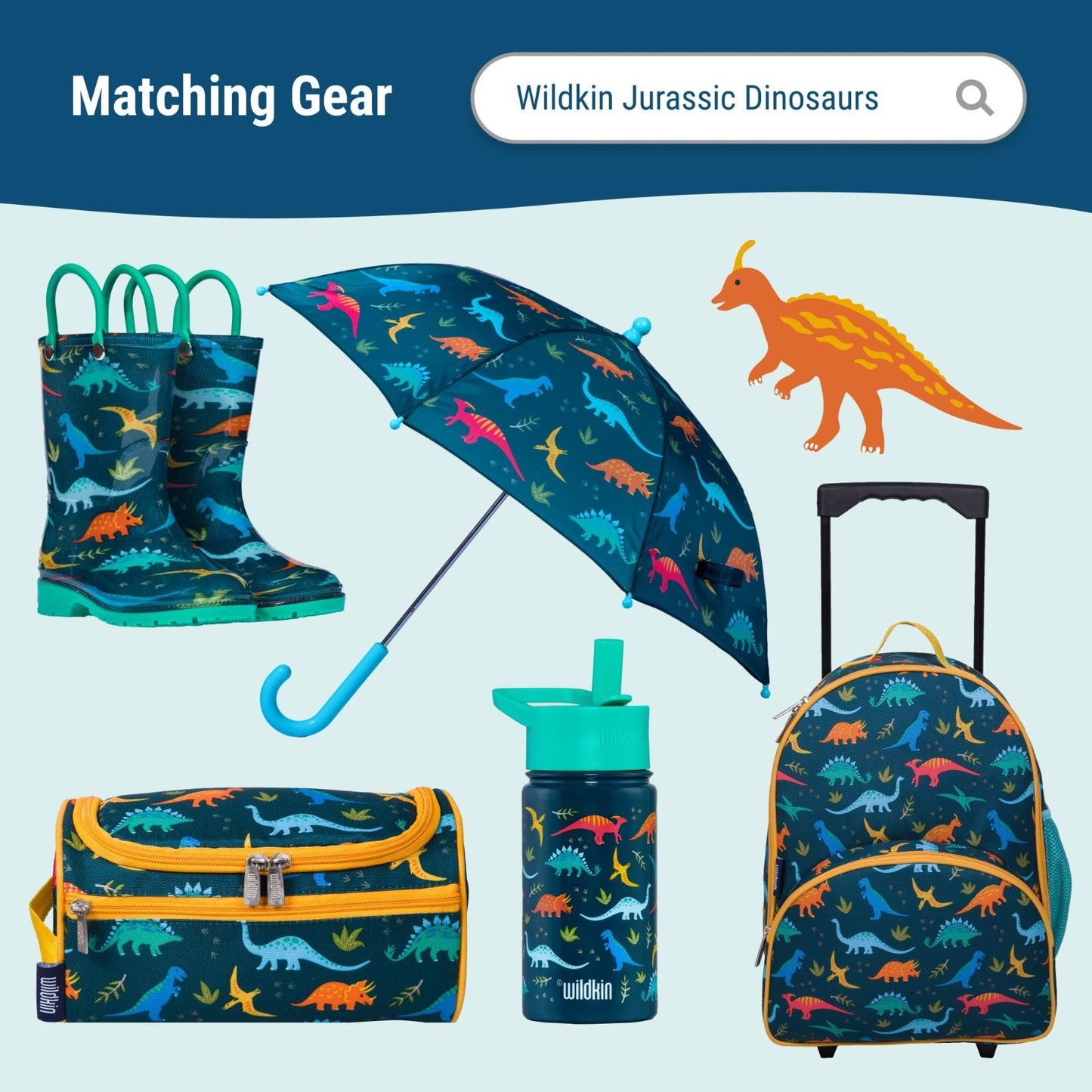 Kids Overnighter Duffel Bag - Carry-On Size for School & Sleepovers - Jurassic D7