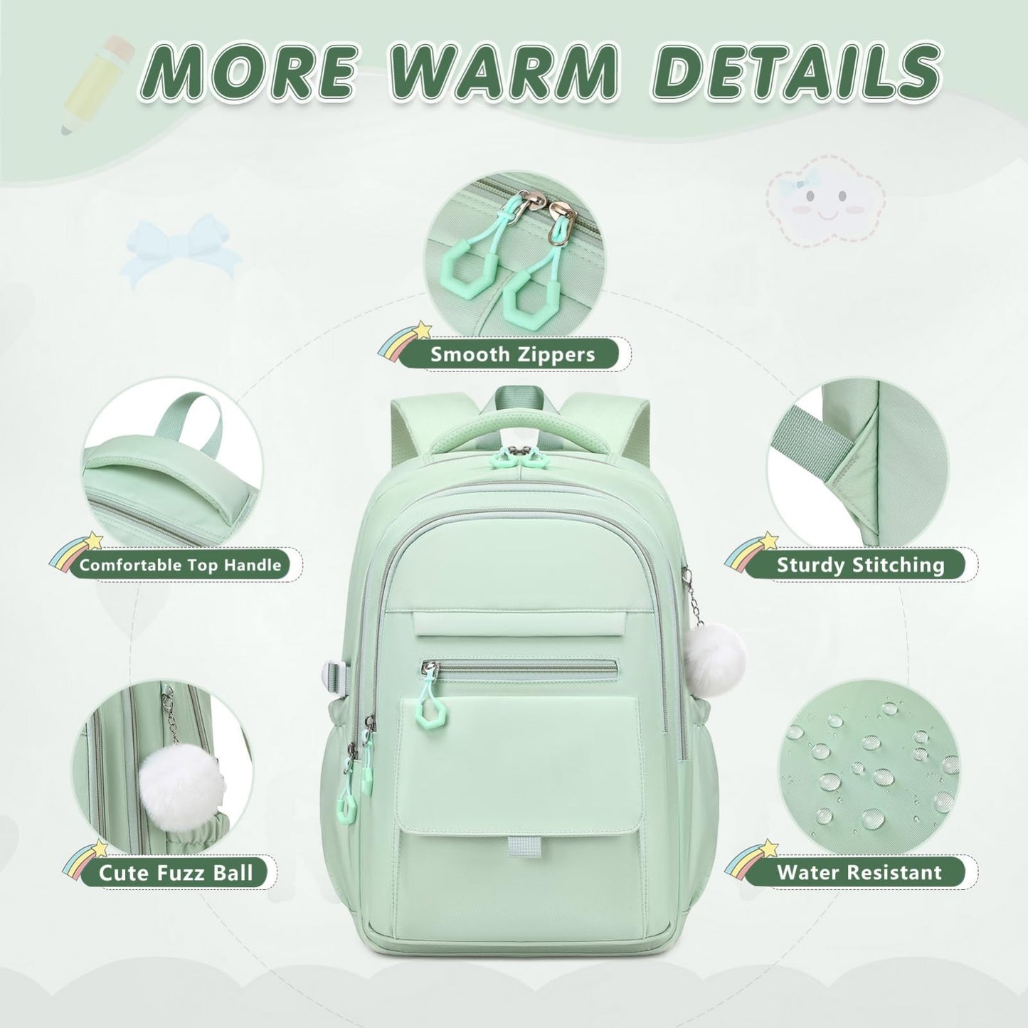Stylish Girls Backpack Set with Lunch Box & Pencil Case   Perfect for School!4