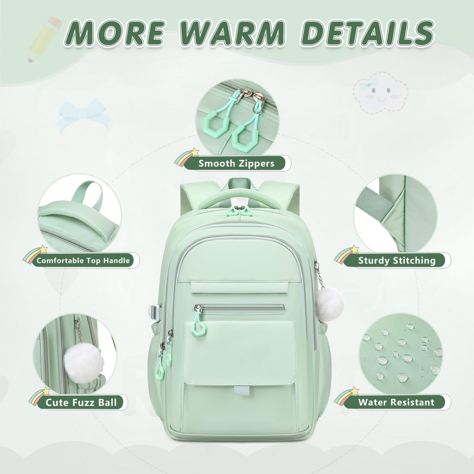 Stylish Girls Backpack Set with Lunch Box & Pencil Case   Perfect for School!4