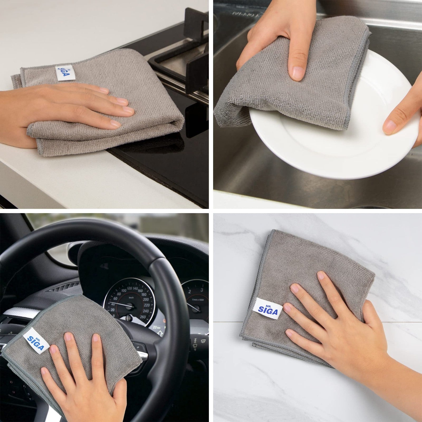 Streak-Free Microfiber Cleaning Cloths - 12 Pack, Ultra-Absorbent Towels for Hom6
