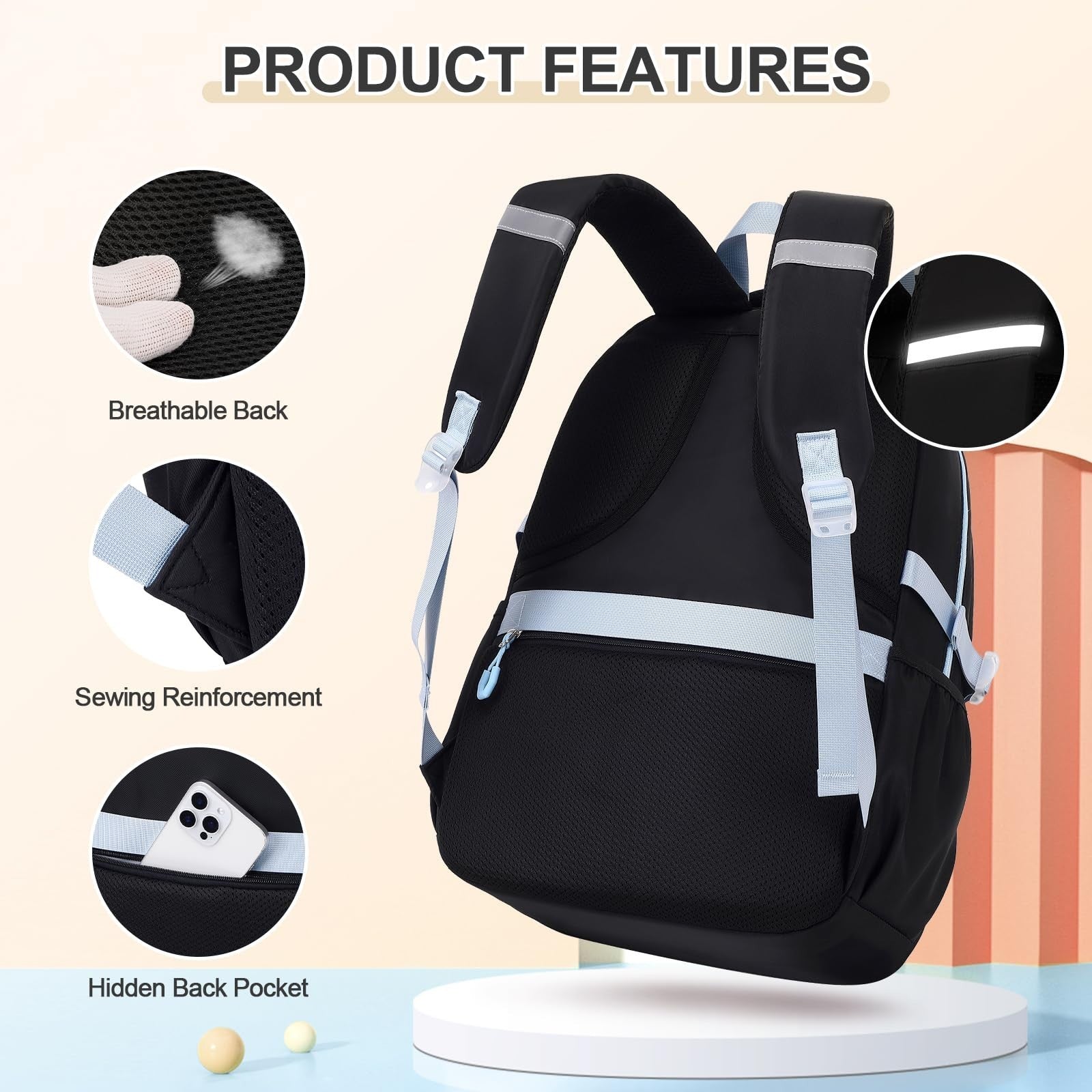 3PCS Girls School Backpack Set with Lunch Box & Pencil Pouch   Stylish & Durable3