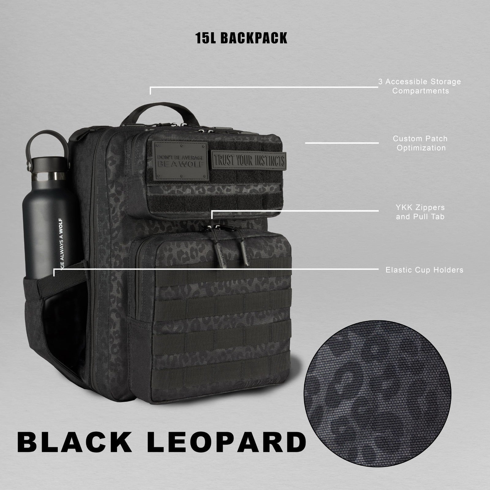 Slim Tactical Gym Backpack   Minimalist Daypack with Laptop Pocket & Cup Holders2